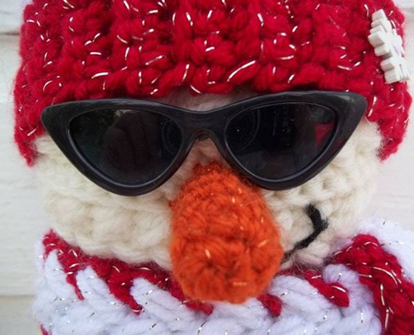 Alternate image for Cool Crochet Snowman in Red and White