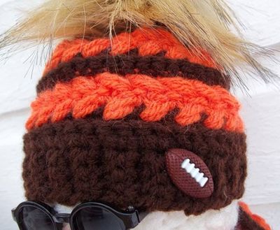 Alternate image for Cool Crochet Snowman in Brown and Orange