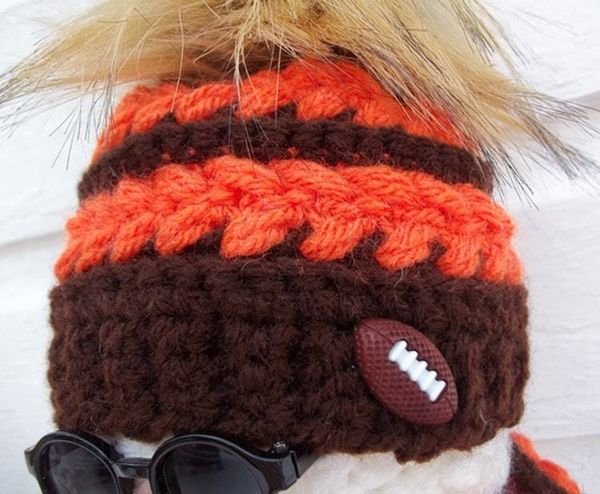 Alternate image for Cool Crochet Snowman in Brown and Orange