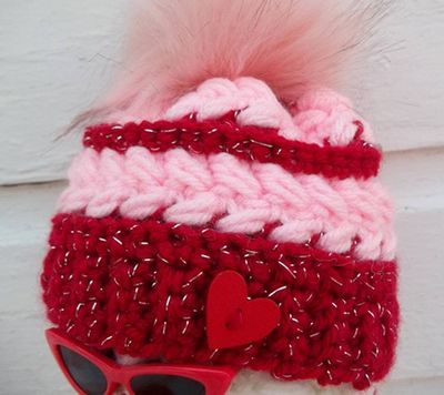 Alternate image for Cool Crochet Snowman in Pink and Red