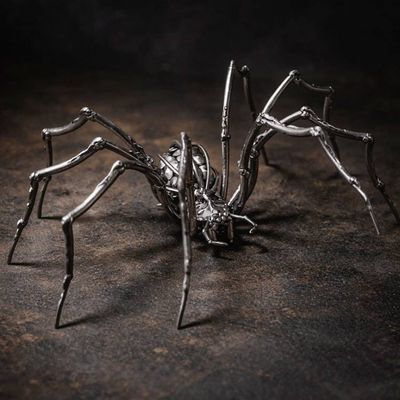 Alternate image for Handcrafted Steel Spider Sculpture, Metal Spider Decor, Industrial Gothic Art
