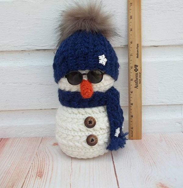 Alternate image for Cool Crochet Snowman in Blue