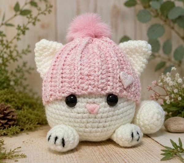 Alternate image for Amigurumi Fat Cat in Pink