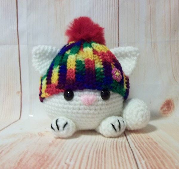 Alternate image for Amigurumi Fat Cat in Rainbow