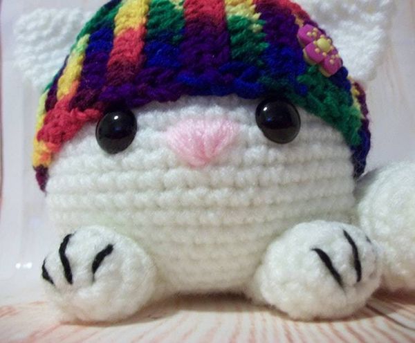 Alternate image for Amigurumi Fat Cat in Rainbow