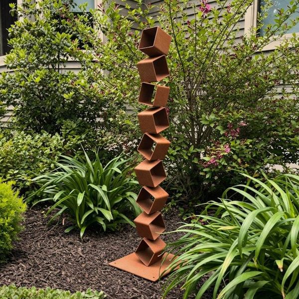 Alternate image for Rise – Handcrafted Modern Steel Garden Sculpture | Outdoor Rusted Metal Yard Art