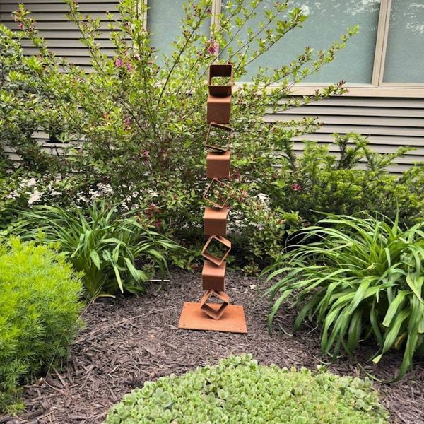 Alternate image for Rise – Handcrafted Modern Steel Garden Sculpture | Outdoor Rusted Metal Yard Art