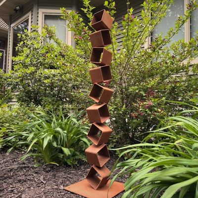 Alternate image for Rise – Handcrafted Modern Steel Garden Sculpture | Outdoor Rusted Metal Yard Art