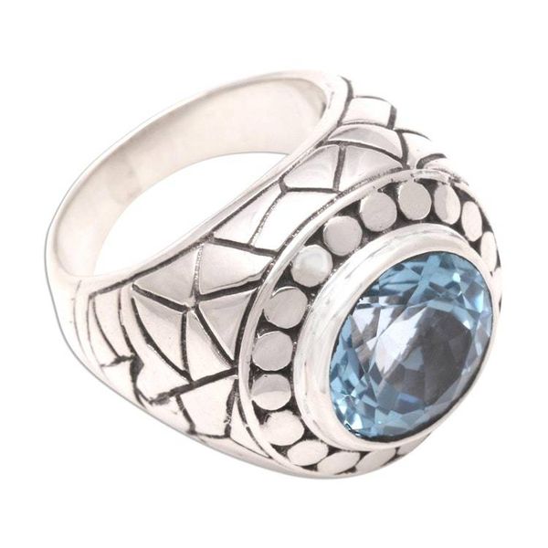 Alternate image for Blue topaz cocktail ring Blue Ocean