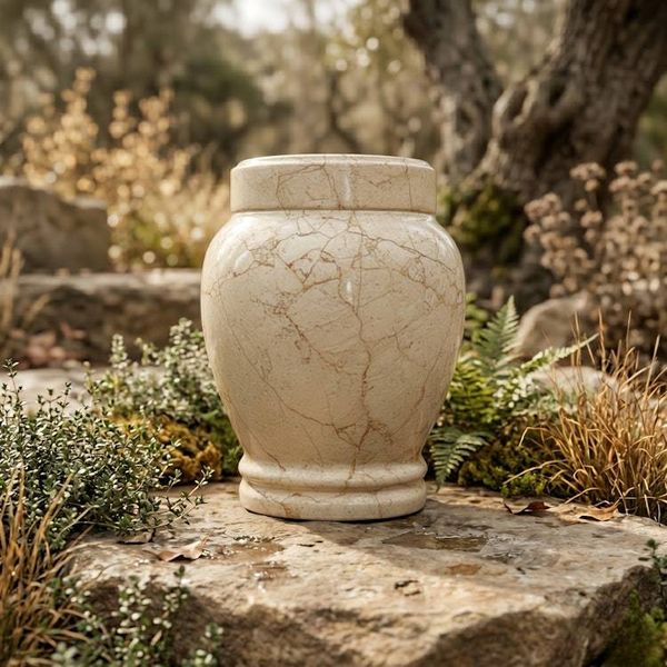 Alternate image for Marble Cremation Urns for Human Adult Ashes | Handcrafted Natural Stone Funeral Urn with Secure Lid, Large & Extra-large Sizes