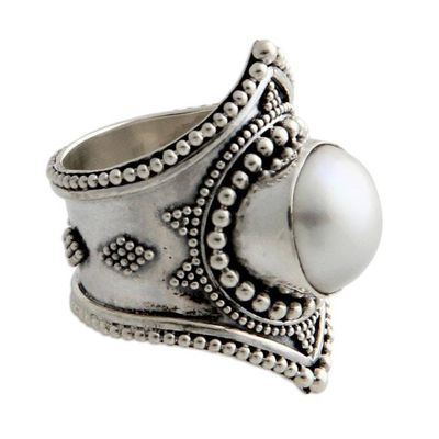 Alternate image for Pearl cocktail ring Glowing Cloud