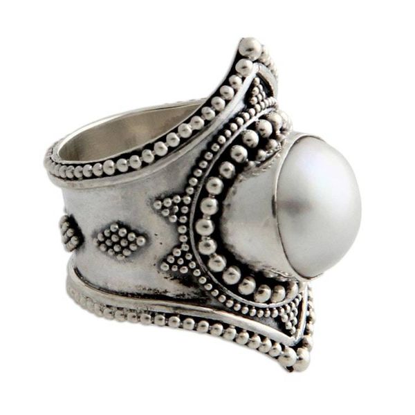 Alternate image for Pearl cocktail ring Glowing Cloud