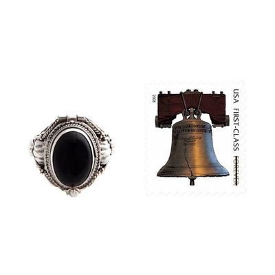 Alternate image for Sterling Silver Ring with Onyx Top Compartment Goth Secrets