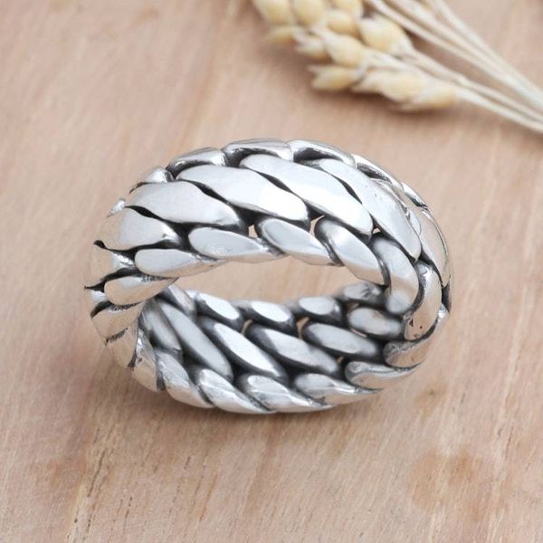 Alternate image for Mens Sterling Silver Band Ring Sanca Kembang Python