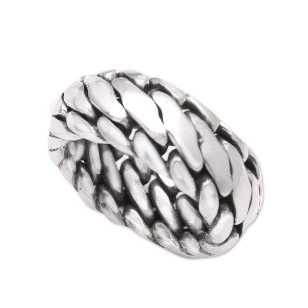 Alternate image for Mens Sterling Silver Band Ring Sanca Kembang Python