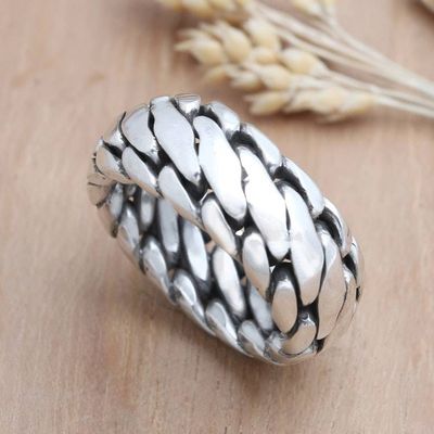 Alternate image for Mens Sterling Silver Band Ring Sanca Kembang Python