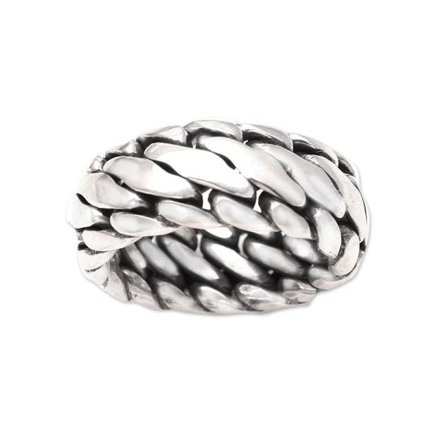 Alternate image for Mens Sterling Silver Band Ring Sanca Kembang Python
