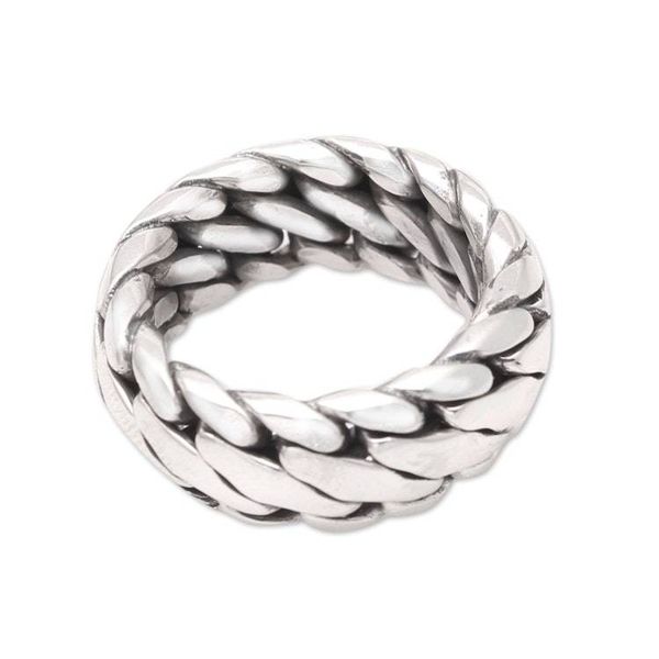 Alternate image for Mens Sterling Silver Band Ring Sanca Kembang Python