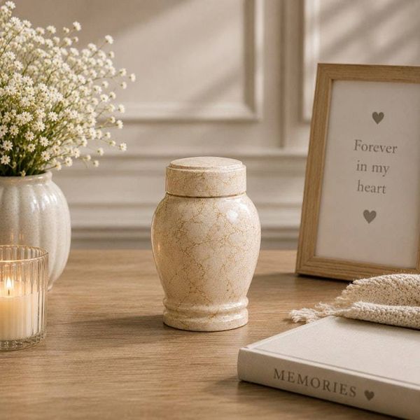 Alternate image for Natural Marble Cremation Keepsake Urns for Human Ashes | Memorial Keepsake for Remembrance