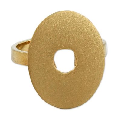 Alternate image for Gold Plated Cocktail Ring Peru Artisan Jewelry Golden Aura