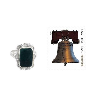 Alternate image for Guatemalan Dark Green Jade Cocktail Ring Maya Zinnia