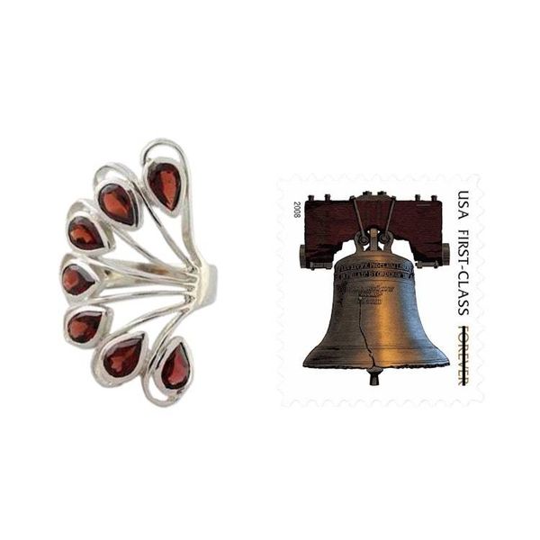 Alternate image for 3.5 Cts Garnet and Sterling Silver Ring from India Jewelry Wing of Love