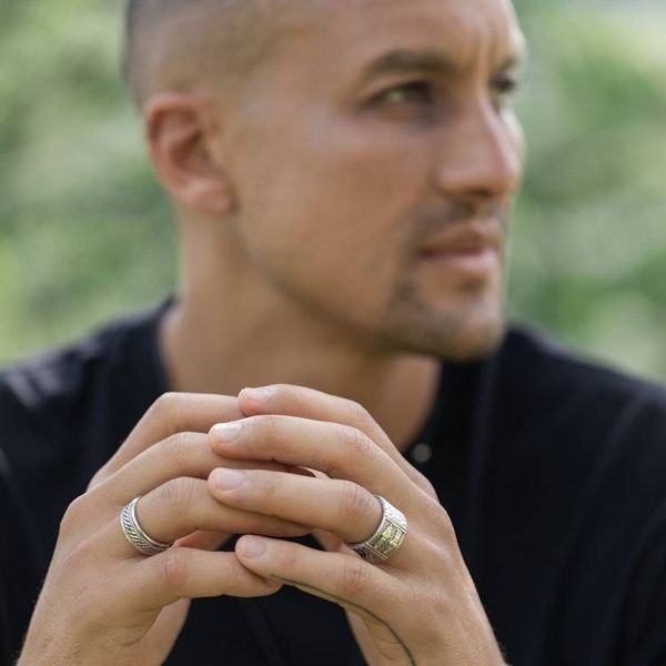 Alternate image for Handcrafted Sterling Silver Meditation Spinner Ring Speed