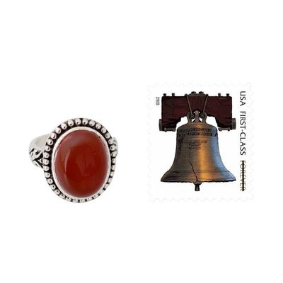 Alternate image for Enhanced Red Onyx and Sterling Silver Cocktail Ring Glowing Sunset