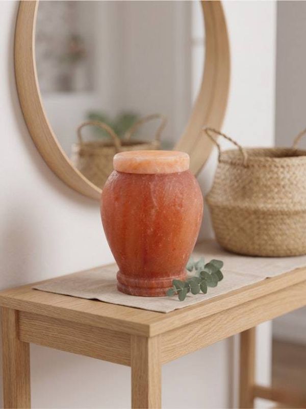Alternate image for Natural Pink Himalayan Salt Cremation Urn for Child or Pet Ashes | Biodegradable & Water Soluble Memorial Urn