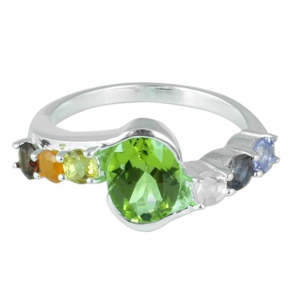 Alternate image for Hand Crafted Multi-Gemstone Cocktail Ring from India Chakra Allure