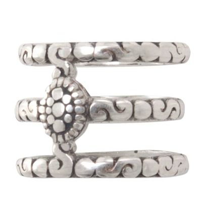 Alternate image for Hand Made Sterling Silver 3 Band Ring from Indonesia Bali Trio