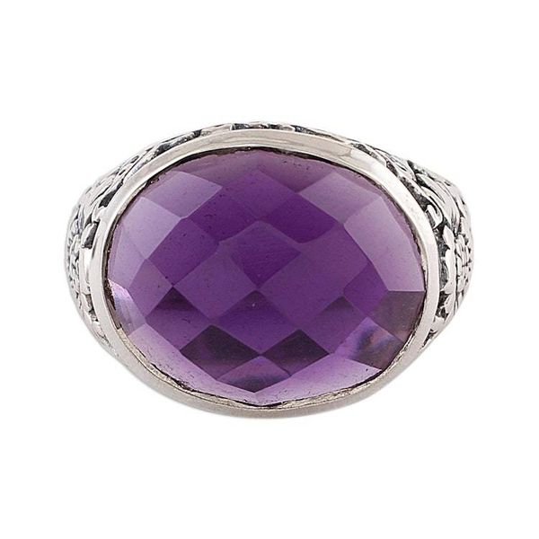 Alternate image for Amethyst and Sterling Silver Cocktail Ring from India Lilac Glimmer