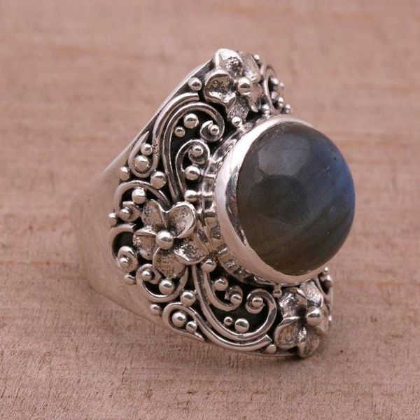 Alternate image for Labradorite and Sterling Silver Dome Ring from Bali Jepun Mists