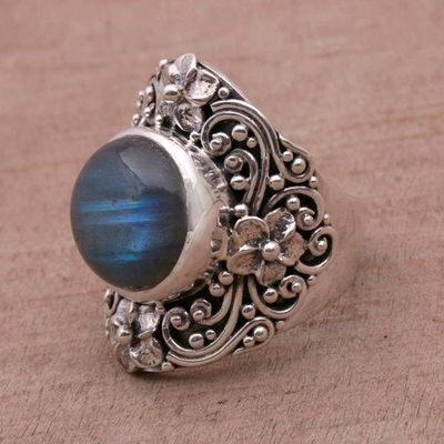 Alternate image for Labradorite and Sterling Silver Dome Ring from Bali Jepun Mists