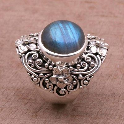 Alternate image for Labradorite and Sterling Silver Dome Ring from Bali Jepun Mists
