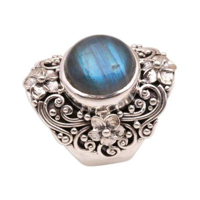 Alternate image for Labradorite and Sterling Silver Dome Ring from Bali Jepun Mists