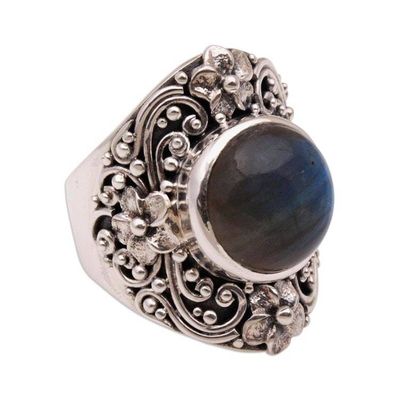 Alternate image for Labradorite and Sterling Silver Dome Ring from Bali Jepun Mists