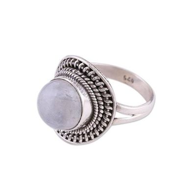 Alternate image for Sterling Silver and Rainbow Moonstone Cocktail Ring Mystical Delight