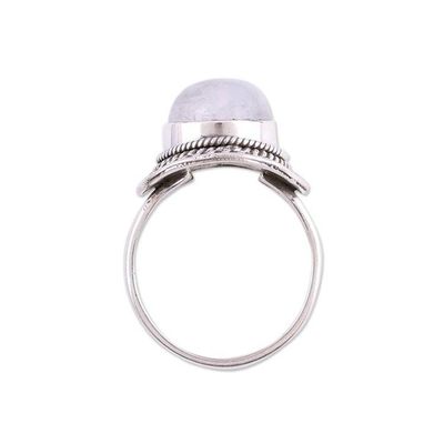 Alternate image for Sterling Silver and Rainbow Moonstone Cocktail Ring Mystical Delight