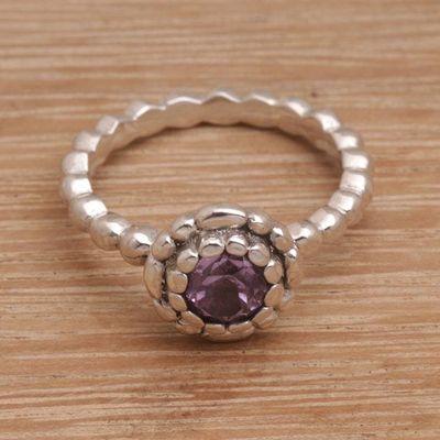 Primary image for Single Stone Amethyst and Sterling Silver Ring Pretty Posy