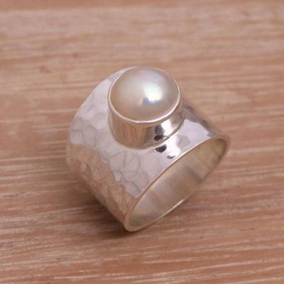 Primary image for Cultured Pearl Cocktail Ring Crafted in Indonesia Gleaming Fate