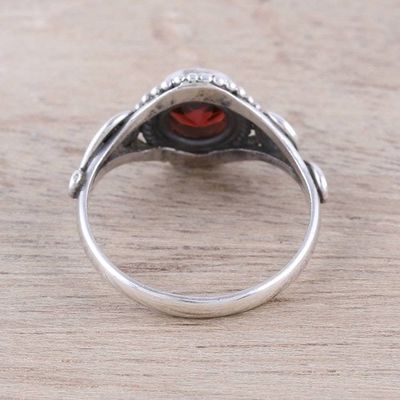 Alternate image for Spiral Motif Garnet Cocktail Ring from India Assam Allure