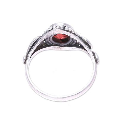 Alternate image for Spiral Motif Garnet Cocktail Ring from India Assam Allure