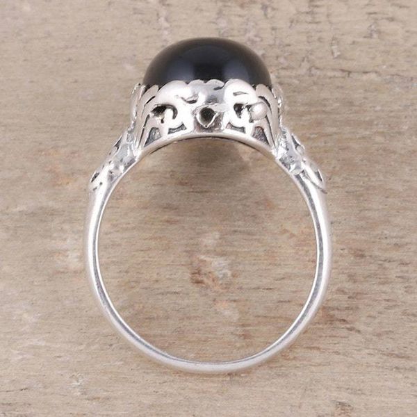 Alternate image for Oval Onyx Cocktail Ring in Black from India Glamorous Beauty in Black