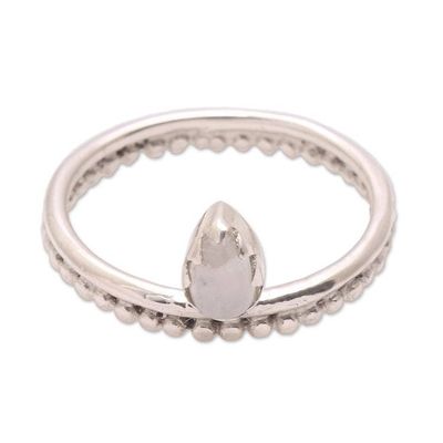 Alternate image for Dot Motif Moonstone Band Ring Crafted in Bali Lovely Serenity