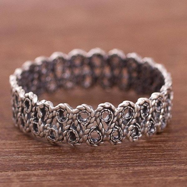Alternate image for Spiral Pattern Sterling Silver Band Ring from Peru Spiral Power
