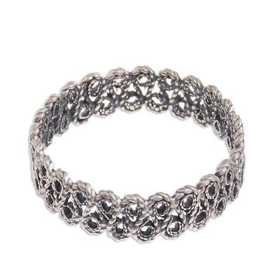 Alternate image for Spiral Pattern Sterling Silver Band Ring from Peru Spiral Power