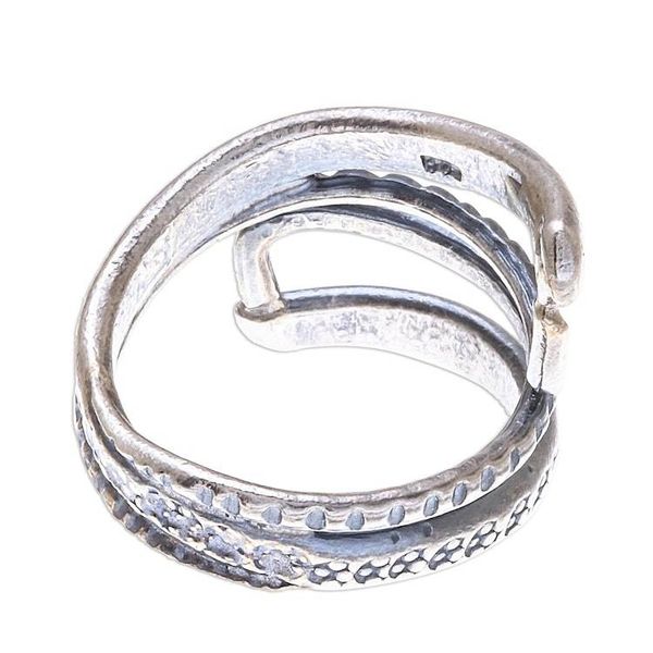 Alternate image for Oxidized Karen Silver Wrap ring from Thailand Oxidized Snake Path
