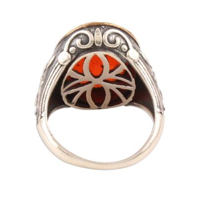 Alternate image for 14-Carat Red-Orange Onyx Single-Stone Ring from India Glistening Fire