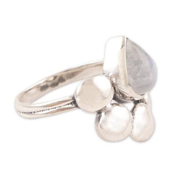 Alternate image for Teardrop Rainbow Moonstone Cocktail Ring from India Misty Bubbles